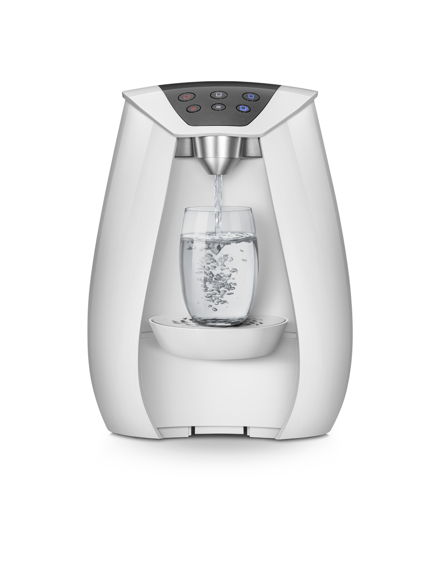 Better Tap Edge countertop water bar dispensing filtered water into a glass